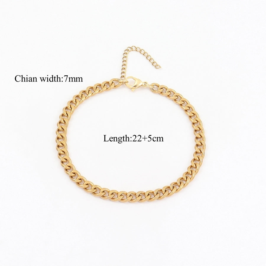 Double Curb Chain Anklet [304 Stainless Steel]