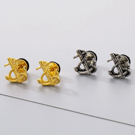 Anchor Ear Studs [304 Stainless Steel 18K Gold Plated]