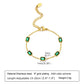 Green Zircon Chain Bracelets [201 Stainless Steel, 18K Gold Plated]