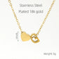 Letter Heart Shape Pendant Necklace [304 Stainless Steel,18K Gold Plated]