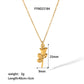 Rose Flower Pendant Necklace [304 Stainless Steel,18K Gold Plated]