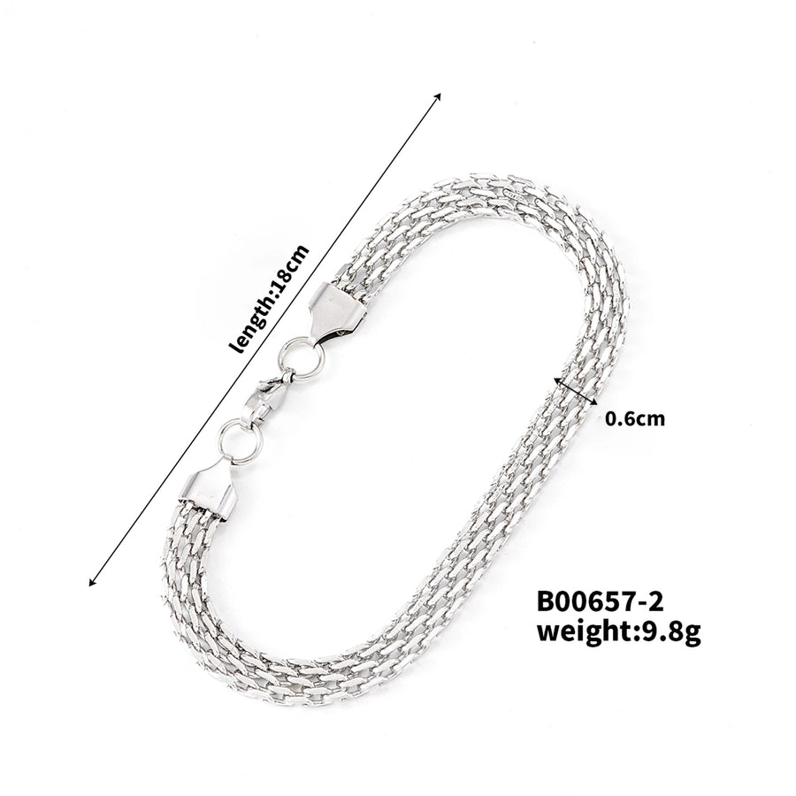 Thick Chain Bracelet [304 Stainless Steel,Rhodium Plated]