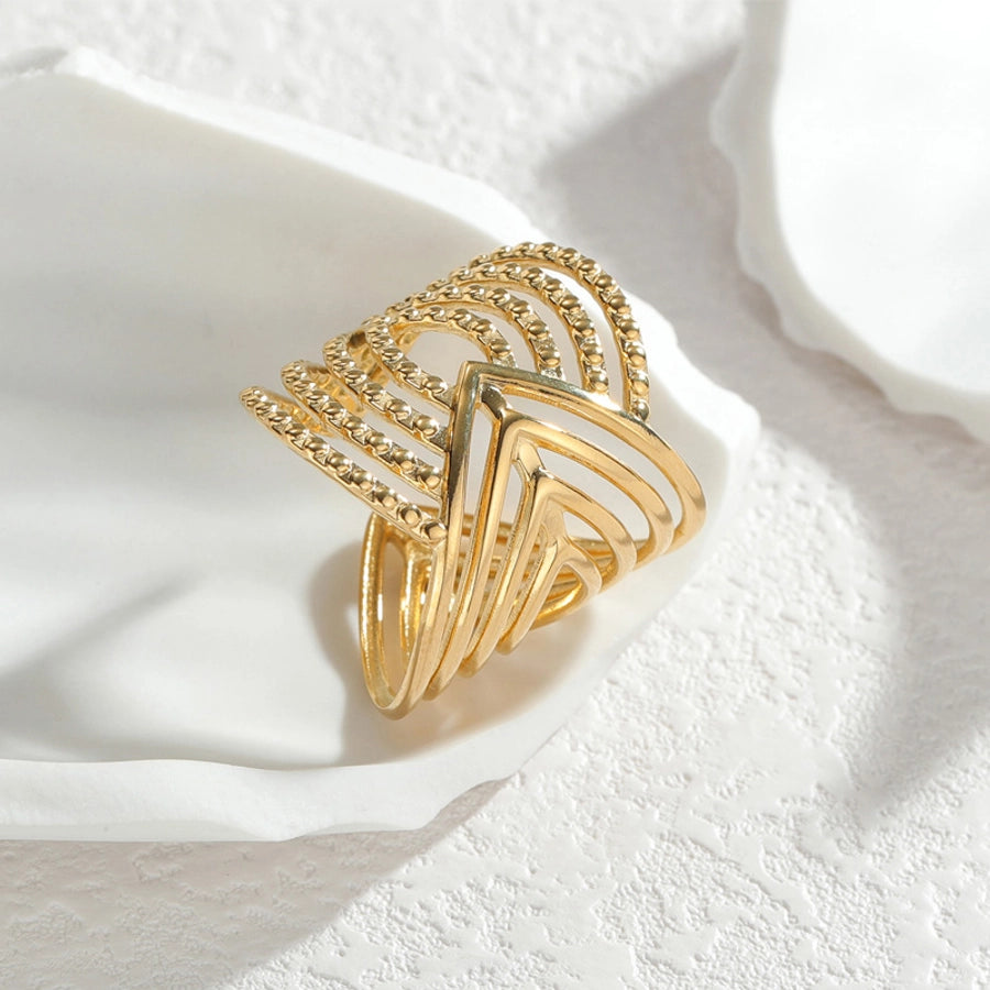 Stripe Ring [304 Stainless Steel 18K Gold Plated]