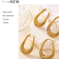 U Shape Lines Layered Earrings [304 Stainless Steel,18K Gold Plated]