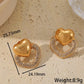 Heart Shape Twist Earrings [304 Stainless Steel 18K Gold Plated]