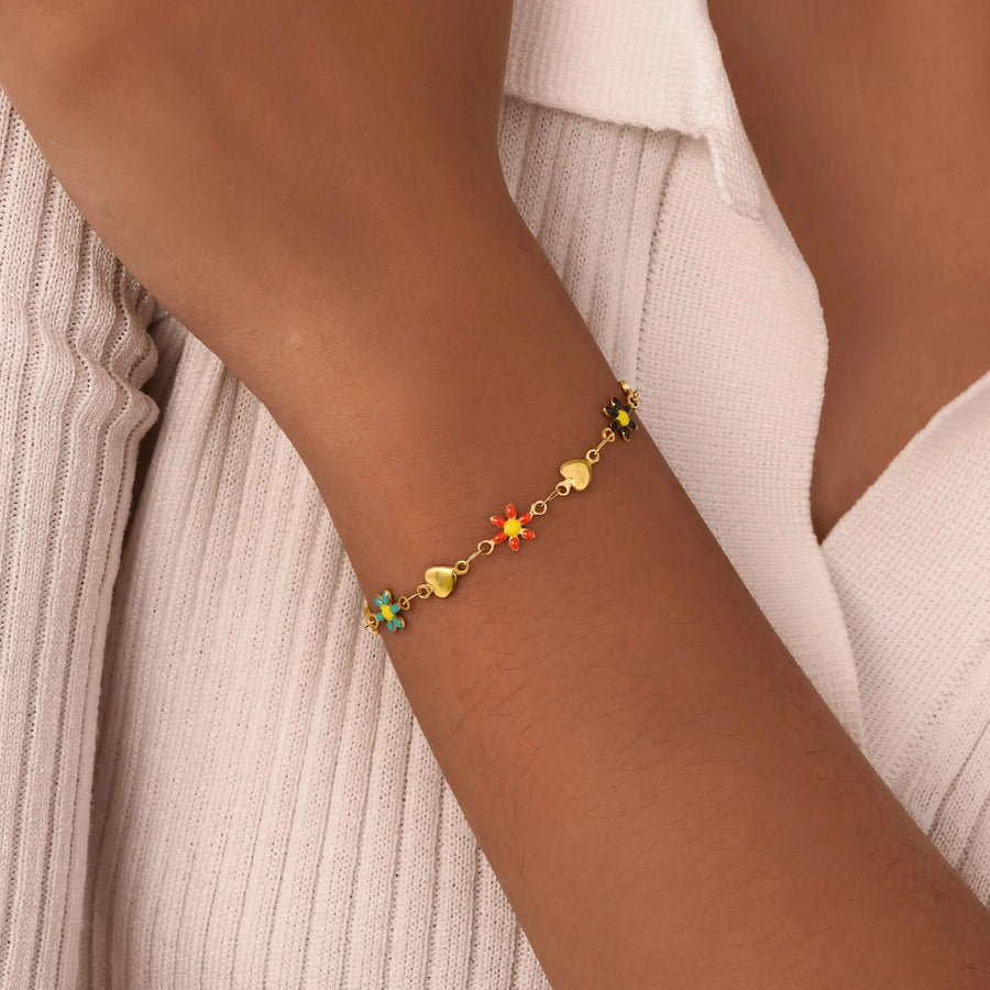 Cherry/Heart/Flower Bracelets [201 Stainless Steel,18K Gold Plated]