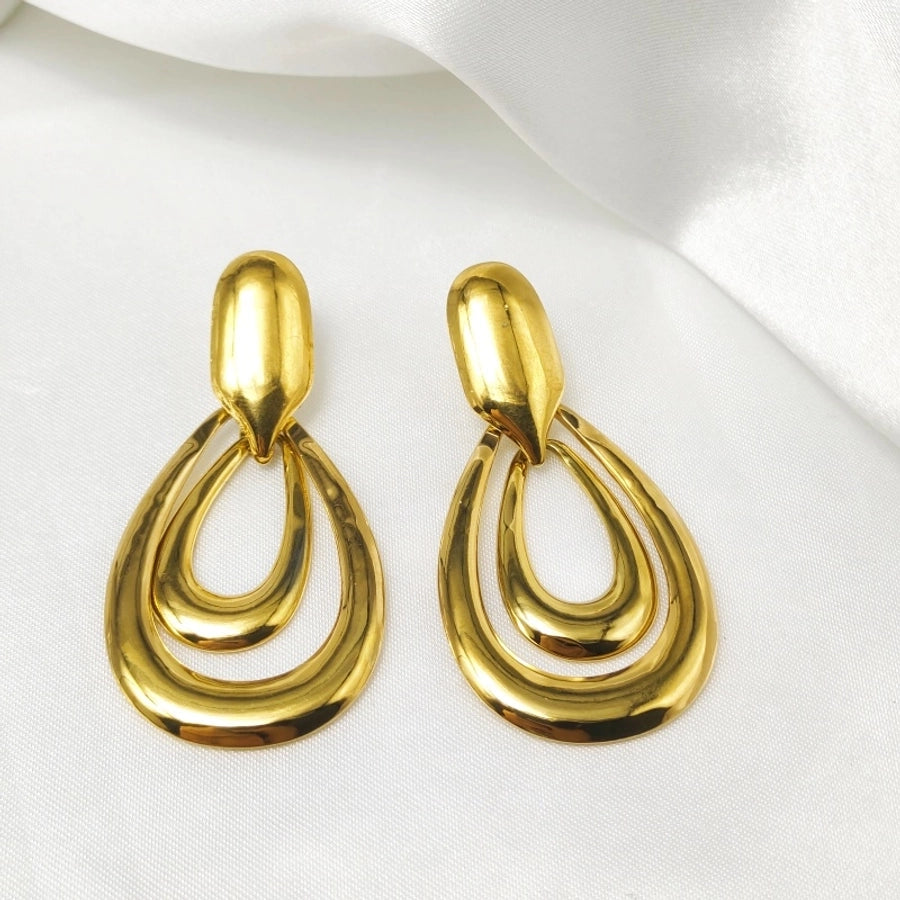 Oversized Geometric Hollow Out Earrings [304 Stainless Steel]