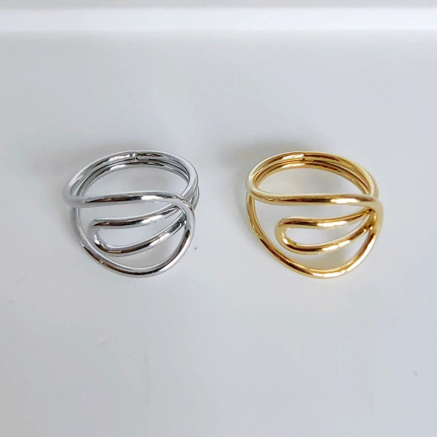 Solid Color Lines Ring [304 Stainless Steel]