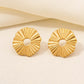 Round Plating Ear Studs [304 Stainless Steel,18K Gold Plated]