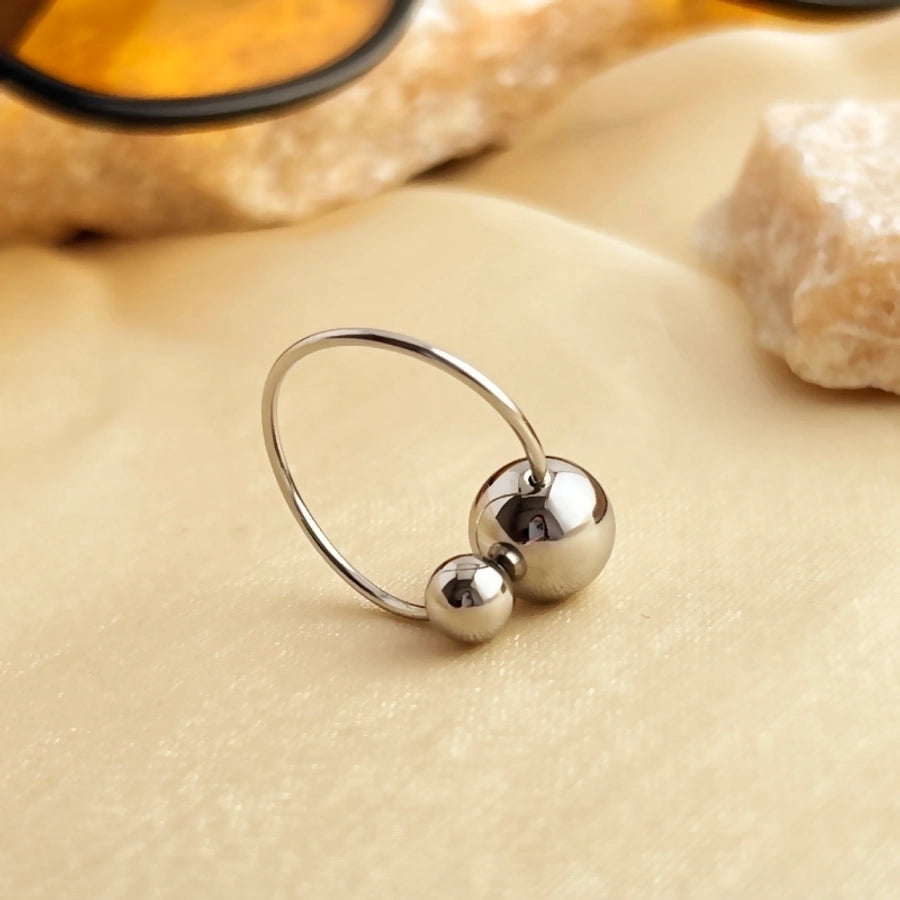 Double Ball Ring [304 Stainless Steel 18K Gold Plated]