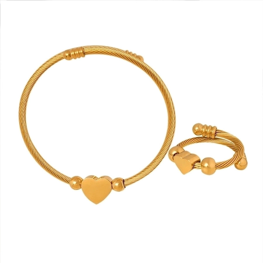 Heart shape Ring/Bracelet [Stainless Steel, 18K Gold Plated]