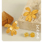 Flower Earrings [304 Stainless Steel,18K Gold Plated]