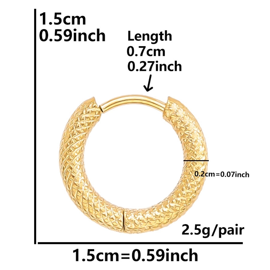 U Shape Circle Hoop Earrings [304 Stainless Steel,18K Gold Plated]