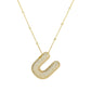 Gold Letter Pendant Necklace [304 Stainless Steel]