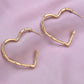 Hollow Heart Shape Hoop Earrings [304 Stainless Steel]