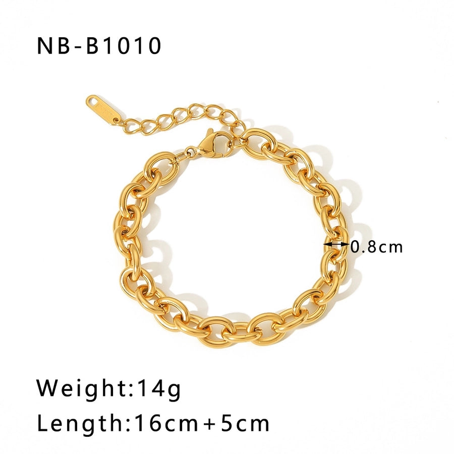 Gold Chain Bracelets [304 Stainless Steel,18K Gold Plated]