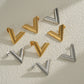 V Letter Earrings [304 Stainless Steel,18K Gold Plated]