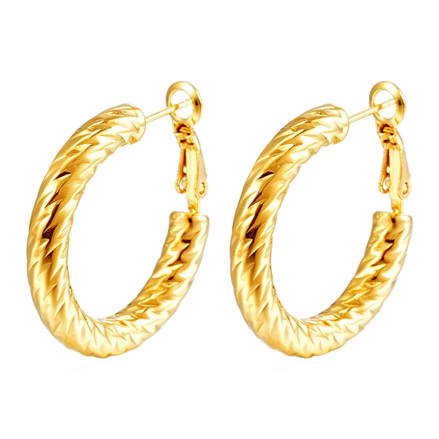 C Shape Geometric Hoop Earrings [304 Stainless Steel]