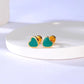 Small Colored Heart Stud Earrings [201 Stainless Steel, 18K Gold Plated]