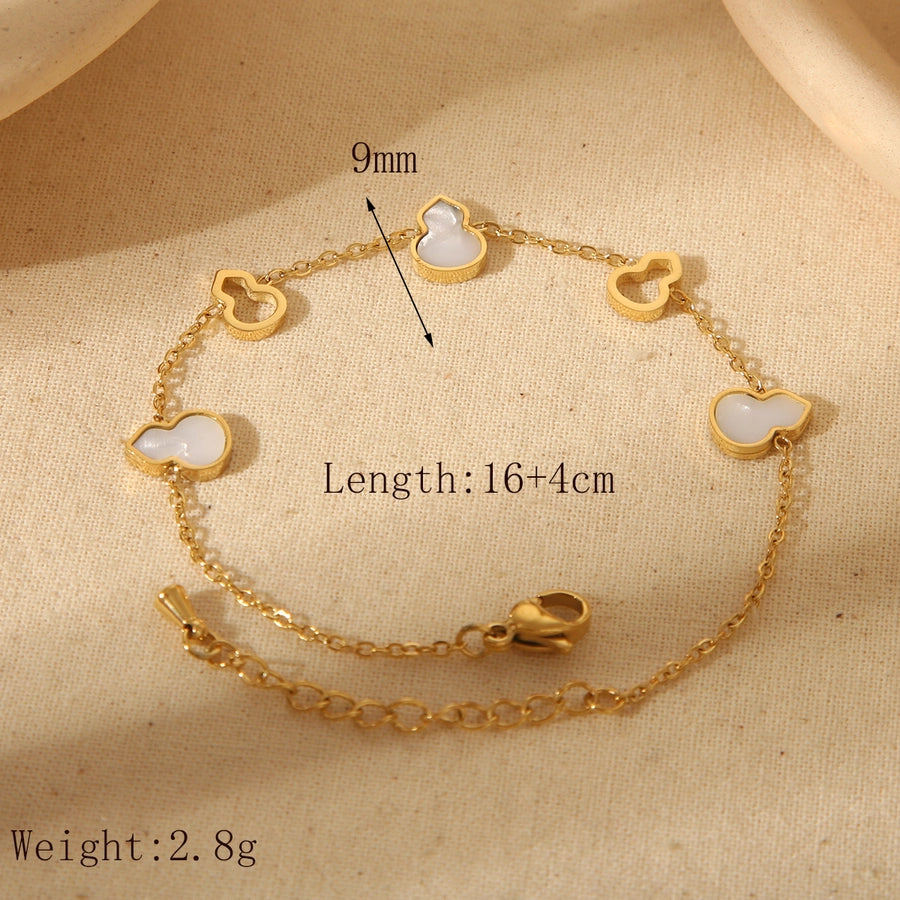 White Squash Acrylic Bracelet/Jewelry Set [304 Stainless Steel, 18K Gold Plated]