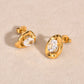 Oval Zircon 1Earrings [201 Stainless Steel,18K Gold Plated]