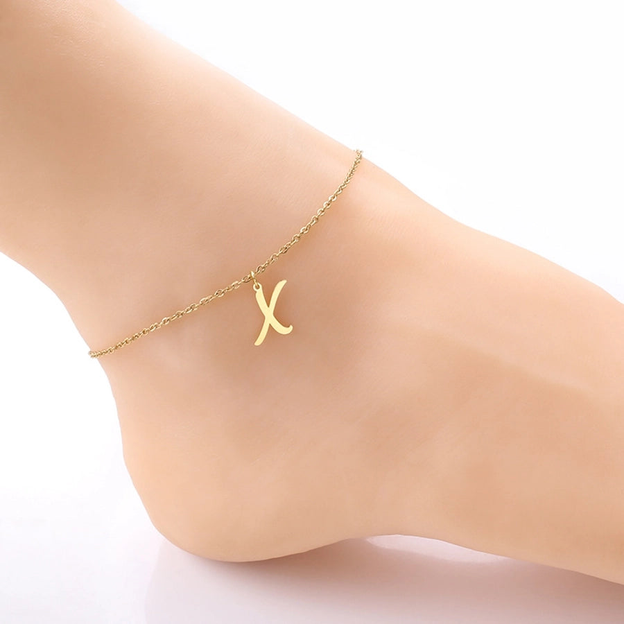 Letter Anklet [Stainless Steel]