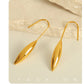 Water Droplets Gourd Hook Earrings [304 Stainless Steel,18K Gold Plated]