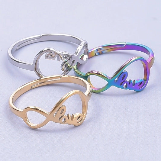 Love Open Ring [304 en acier inoxydable 18 carkets Gold]