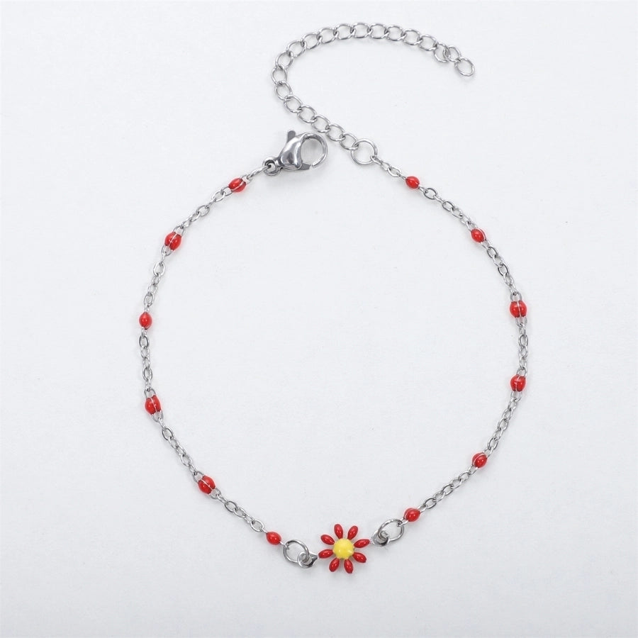 Bracelete de flores da margarida [304 aço inoxidável]