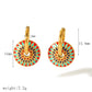 Ethnic Style Round Earrings [304 Stainless Steel, 18K Gold Plated]