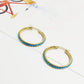 Circle Colour Rhinestones Hoop Earrings [304 Stainless Steel,18K Gold Plated]