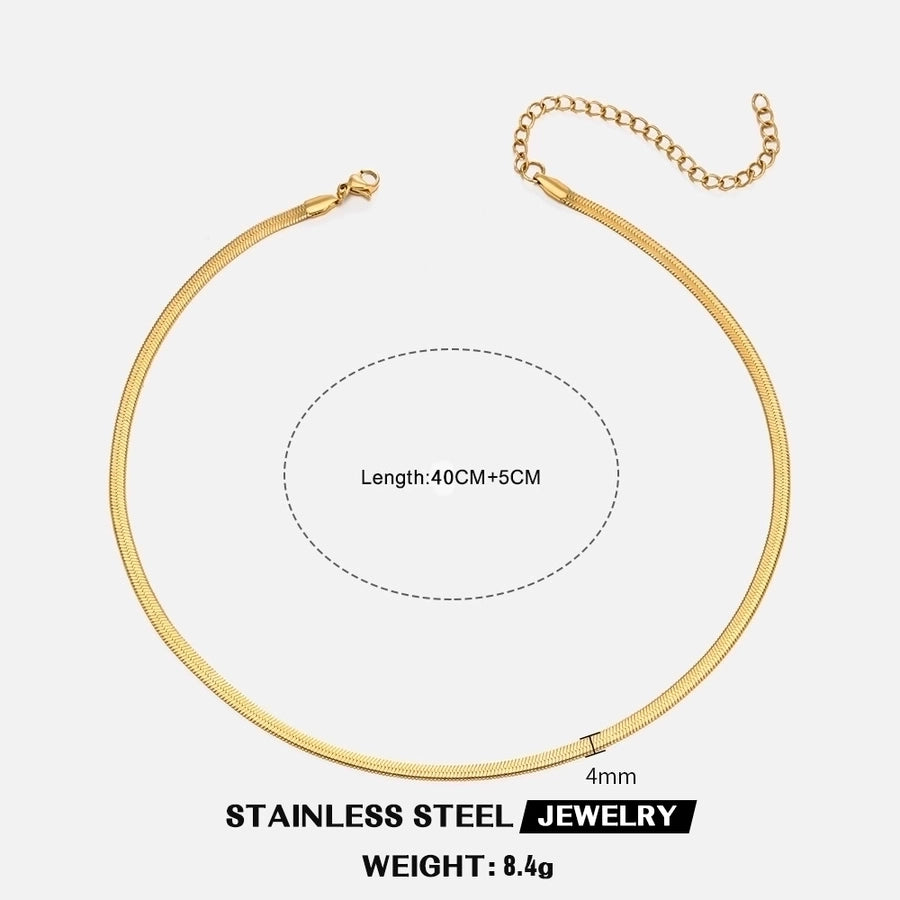 Snake Chain Necklace [304 Stainless Steel,18K Gold Plated]