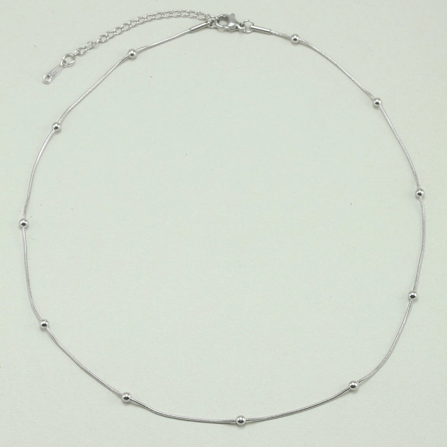 Snake Chain Ball Choker Necklace  [304 Stainless Steel]