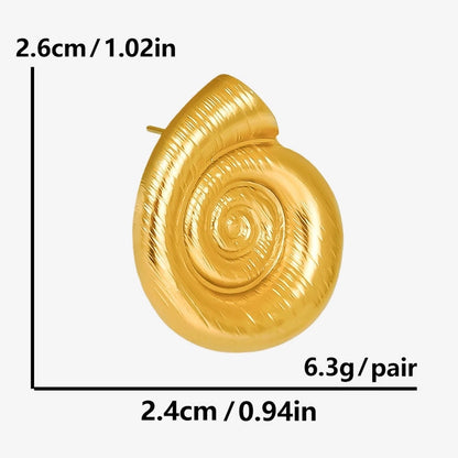 Conch Irregular Earrings [304 Stainless Steel,18K Gold Plated]