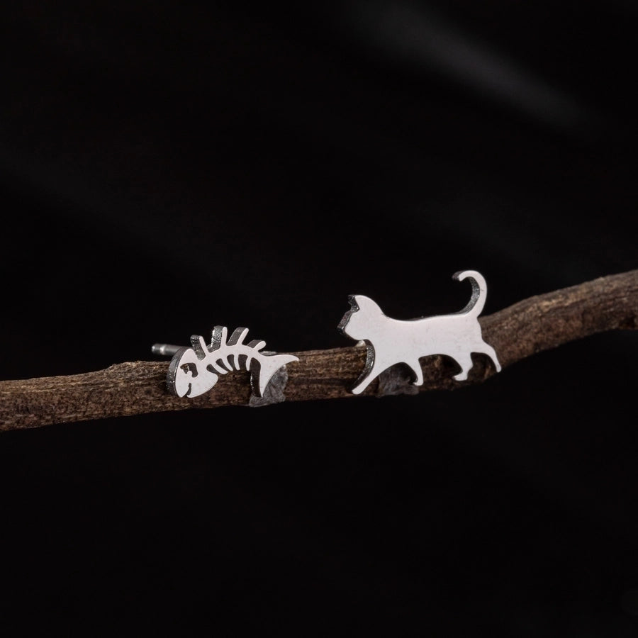 Animal Stud Earrings [304 Stainless Steel,18K Gold Plated]