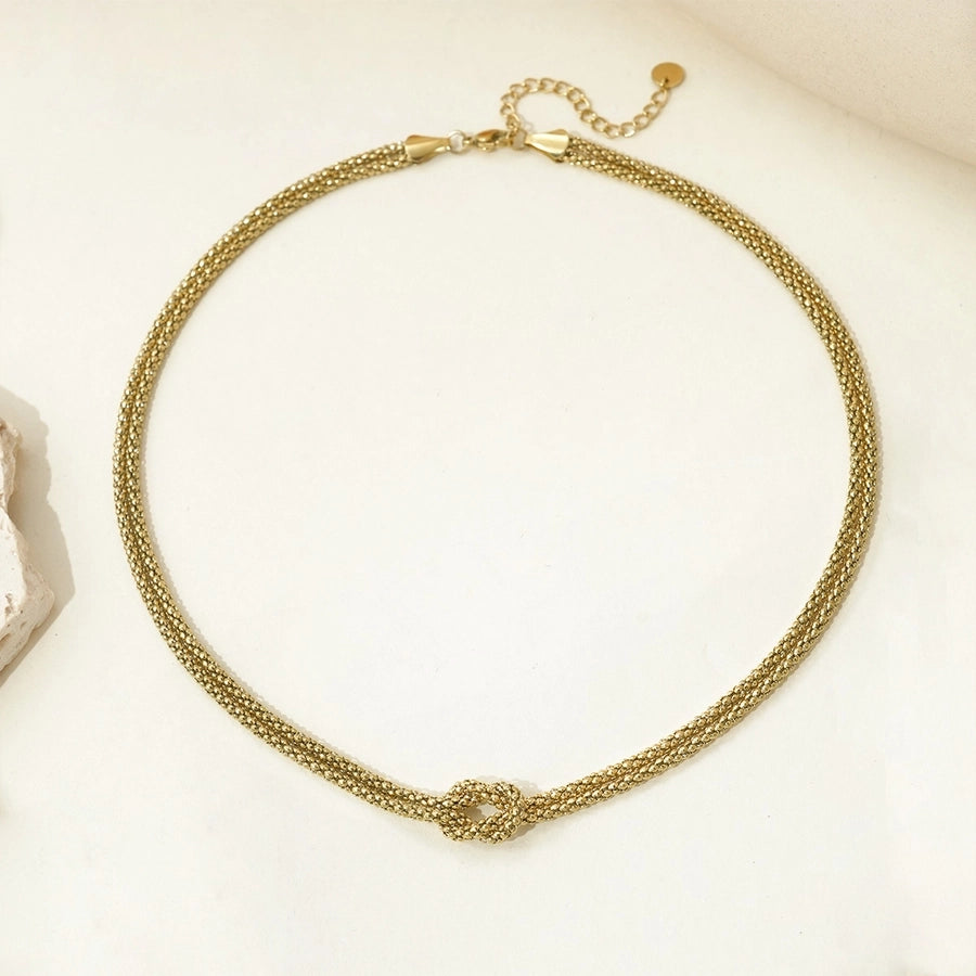 Chain Chain Knot Pulseira/colar [304 Aço inoxidável, 14k Gold Bated]