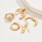 3 Pairs Hoop Earrings [201 Stainless Steel, 18K Gold Plated]