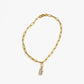 Letter Link Chain Anklet [316L Stainless Steel, 18K Gold Plated]