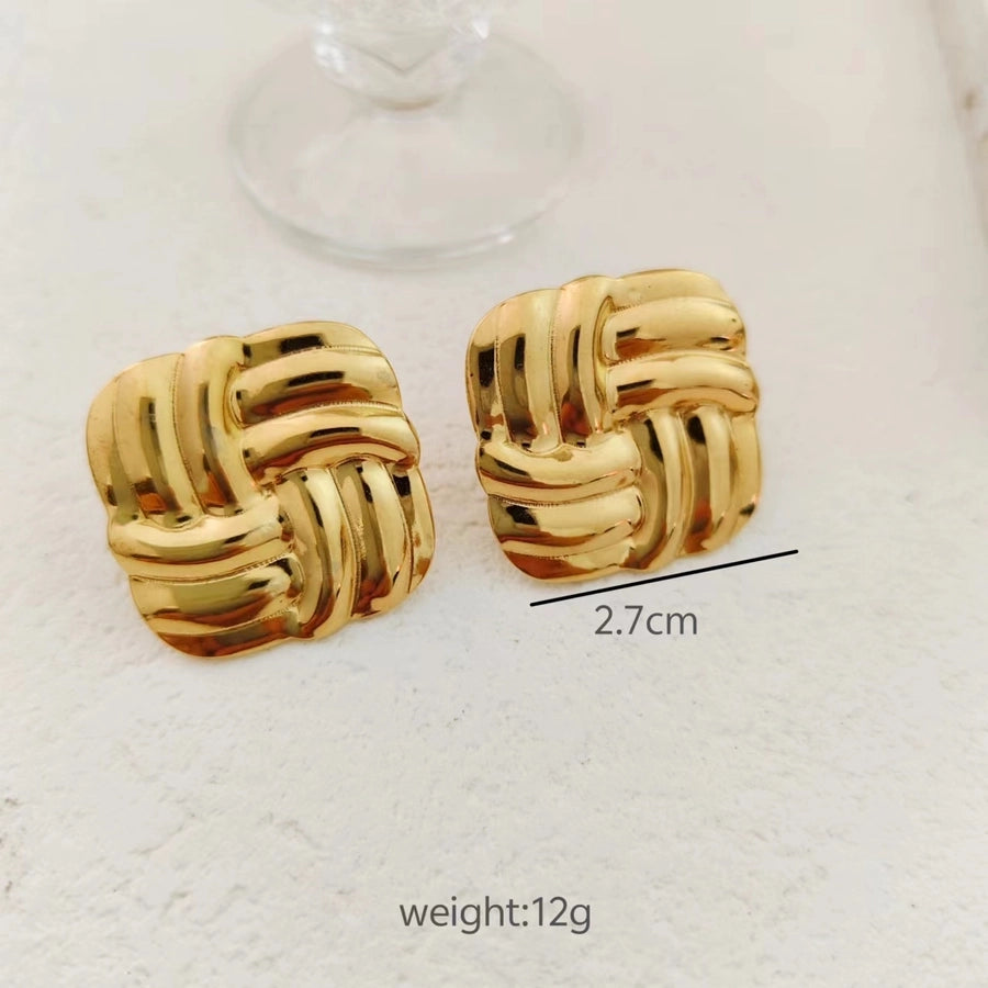 Mix Designs Earrings [304 Stainless Steel,18K Gold Plated]