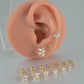 1 Piece Ear Cartilage Stud Star Zircon Earrings [304 Stainless Steel, 18K Gold Plated]