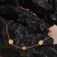 Flower Zircon Bracelet [304 Stainless Steel,18K Gold Plated]