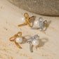 Artistic Bow Knot Artificial Pearls Earrings [304 Stainless Steel,16K Gold Plated]