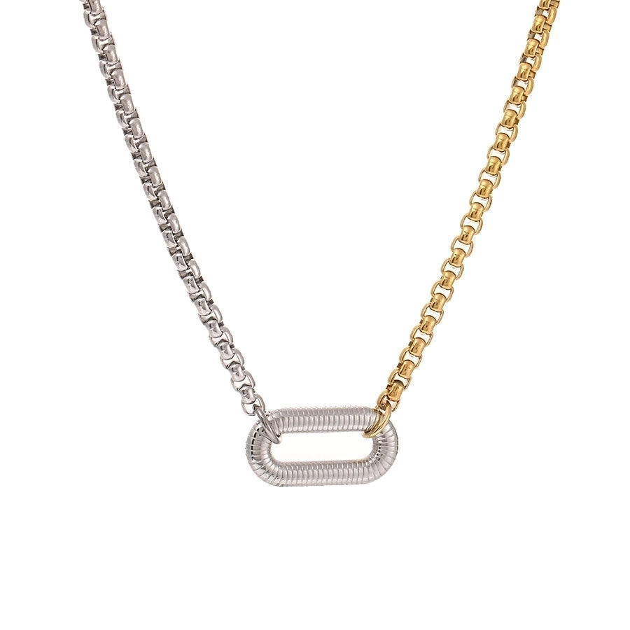 Duo Tone Chain Necklace [304 Stainless Steel,18K Gold Plated]