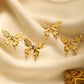 Butterfly Earrings [304 Stainless Steel,18K Gold Plated]