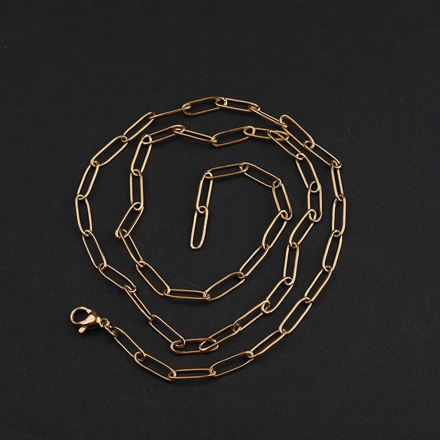 Link Chain Necklace [304 Stainless Steel,18K Gold Plated]