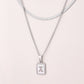 Silver Casual Simple Style Letter Rectangle Necklace [304 Stainless Steel]