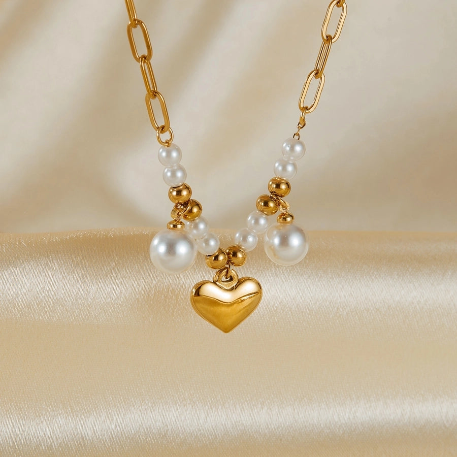 Heart Pearls Anklet [304 Stainless Steel]