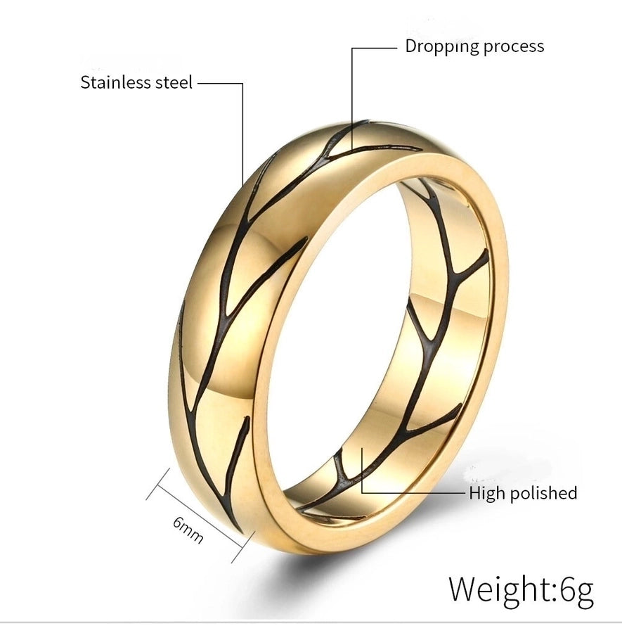 Simple Style Flame Ring [304 Stainless Steel 18K Gold Plated]