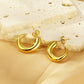 C Shape Hoop Earrings [304 Stainless Steel, 18K Gold Plated]