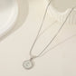 Moon Acrylic Pendant Necklace  [304 Stainless Steel,18K Gold Plated]